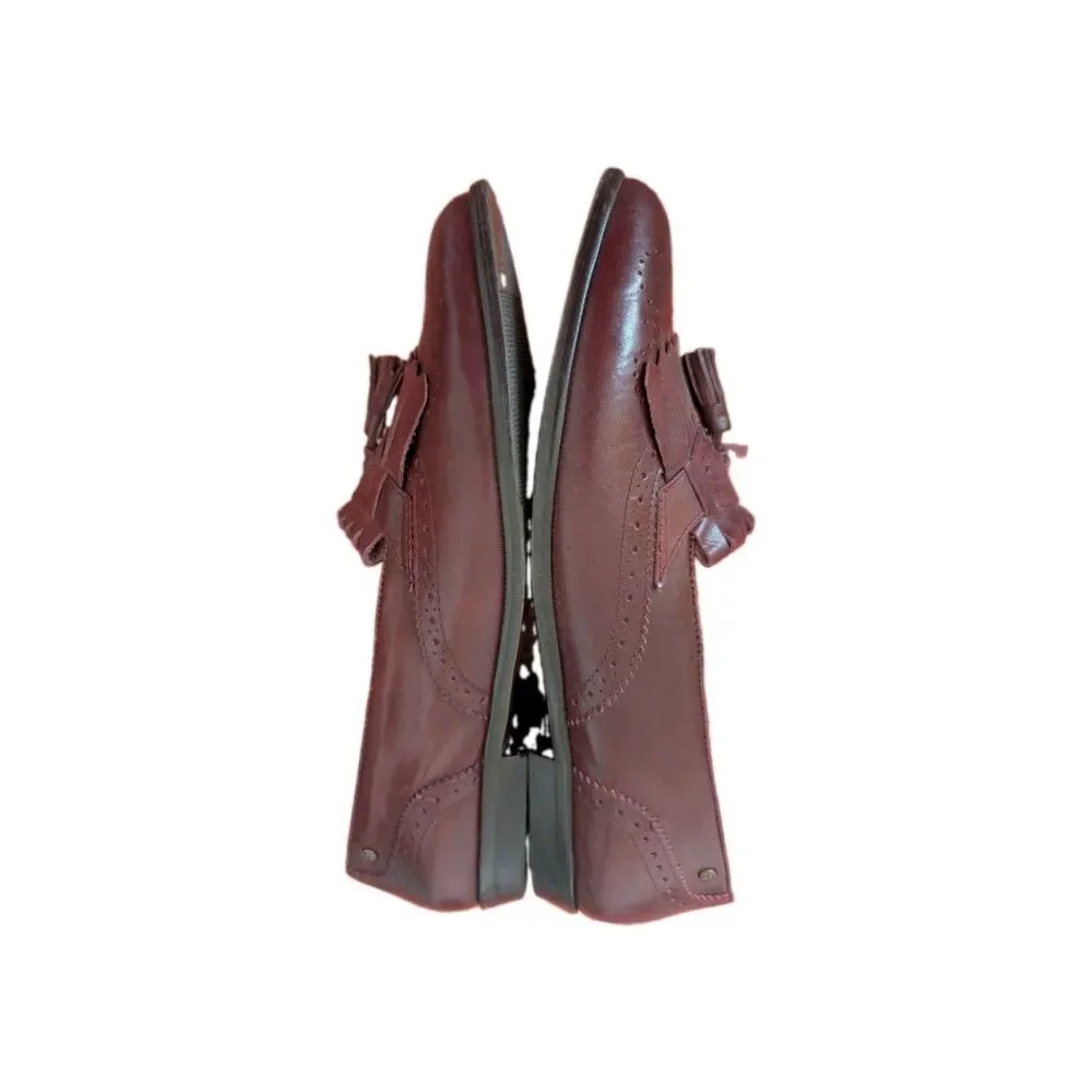 Vintage Etienne Aigner Maroon Loafers with Tassels sz 10 Preppy